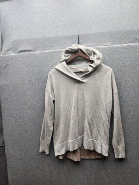 Market & Spruce‎ Womens Gray Hooded Knit Sweater XL Cotton Blend